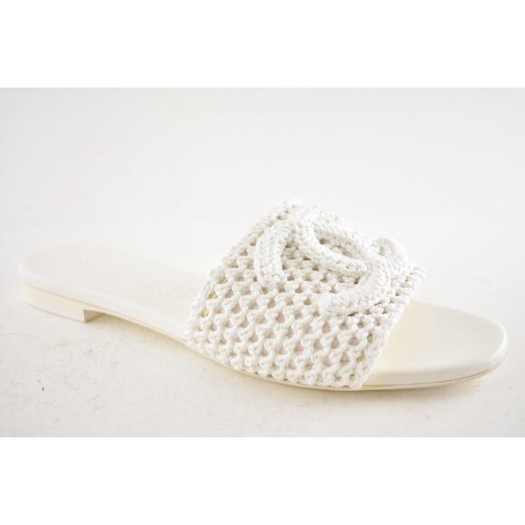 Chanel 24M White Crochet Knit Coco Beach CC Logo Mule Slide Slip Flat Sandal 41 - Picture 4 of 16